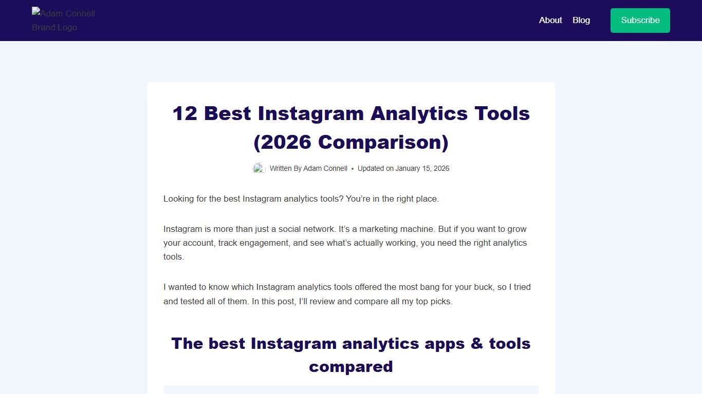 12 Best Instagram Analytics Tools (2026 Comparison)